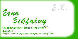 erno bikfalvy business card